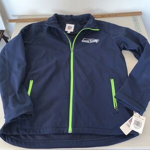 Seattle Seahawks Men's Full Zip Fleece Lined Fan Jacket Size L Brand New NFL